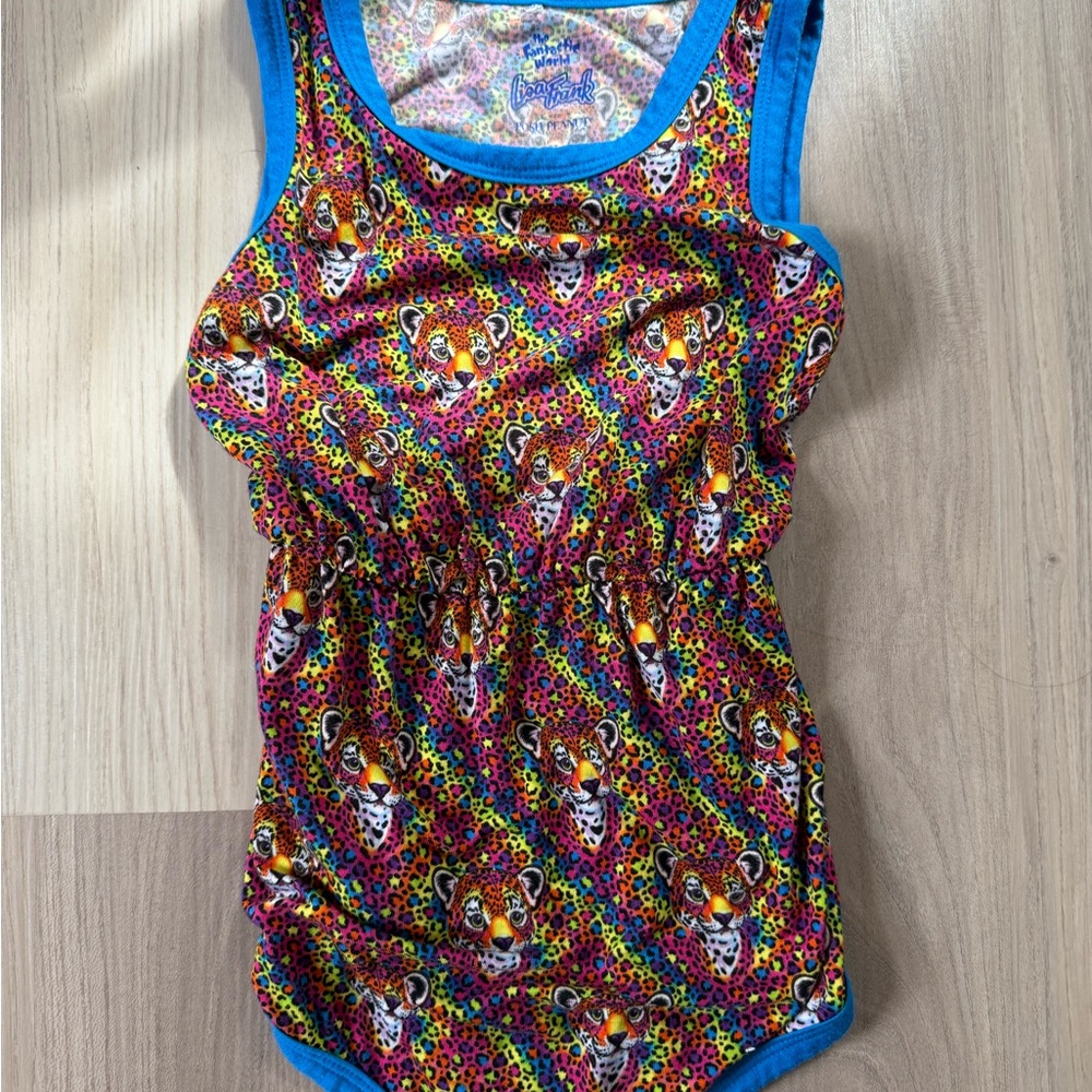 Posh Peanut Lisa Frank Hunter Print varsity romper